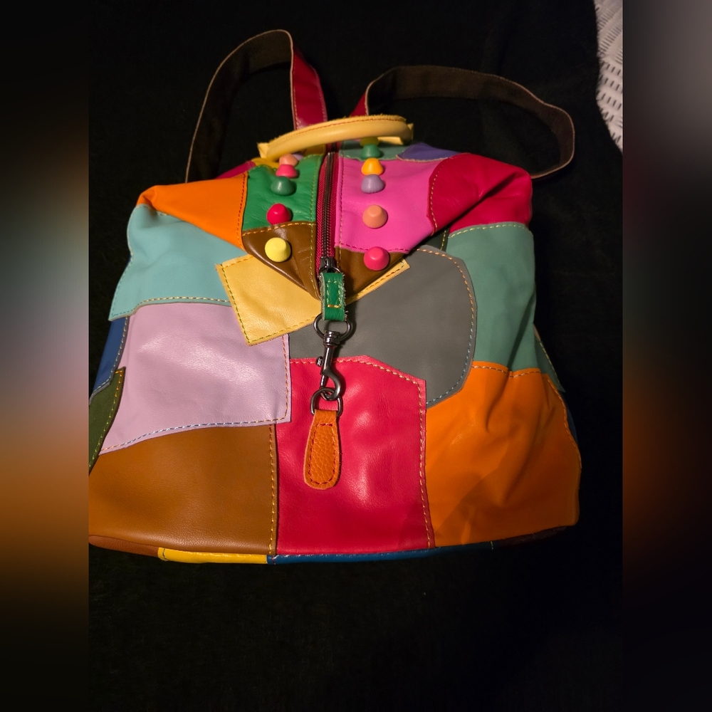 Colorful Patchwork Backpack - Picture 3 of 13